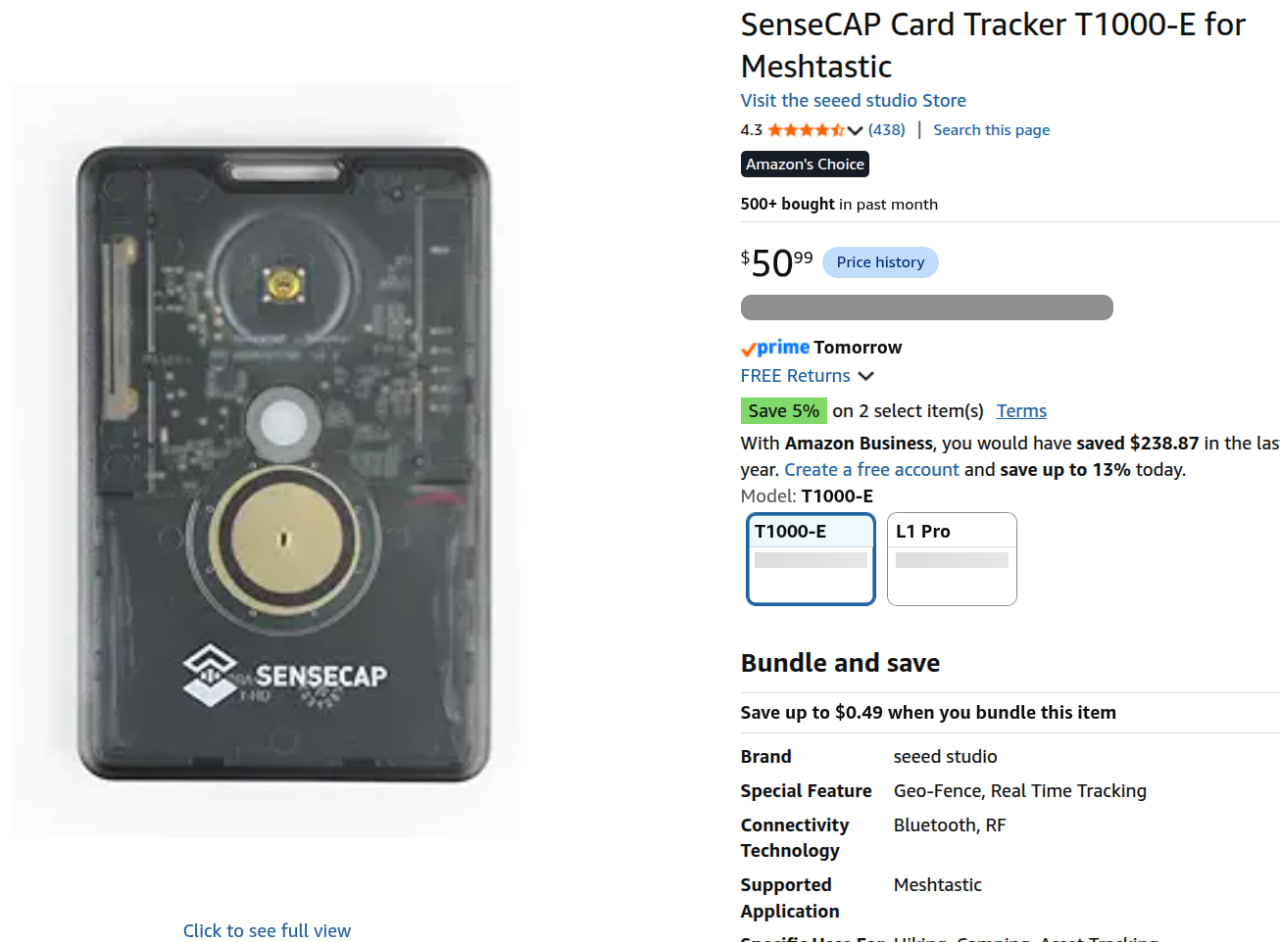 SenseCAP T100 Bluetooth companion device for MeshCore